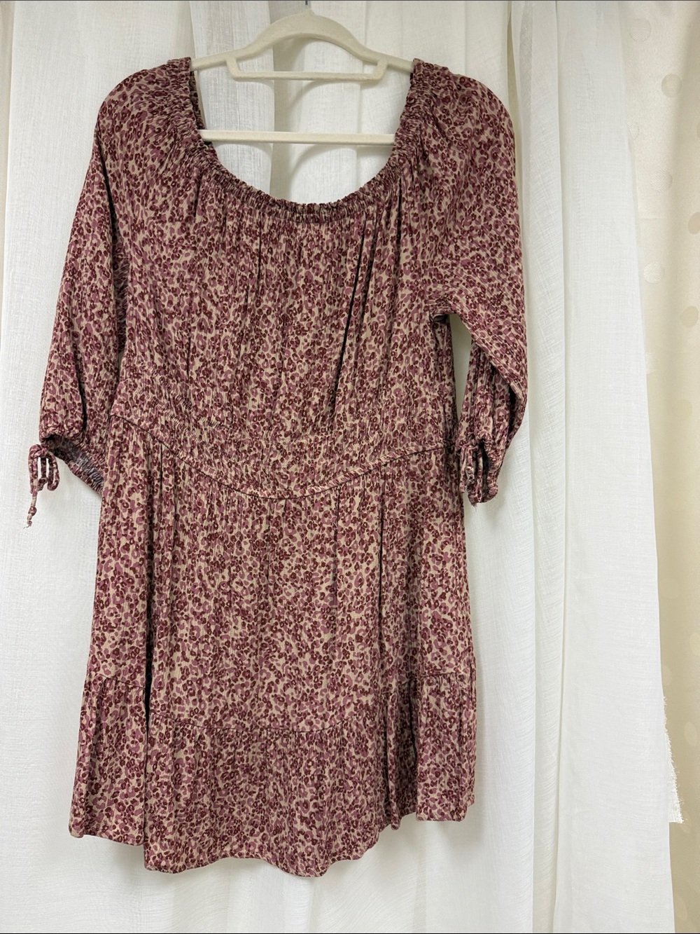 American Eagle Outfitters Mauve Floral Peasant Tunic